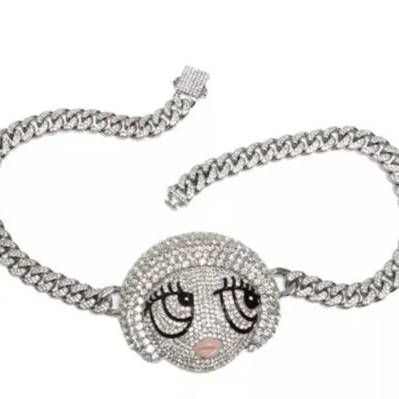 Ice Spice Munchkin One Piece Pendant Cuban Link Chain Silver necklace NIB - Picture 3 of 3